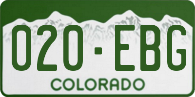 CO license plate 020EBG