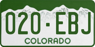 CO license plate 020EBJ
