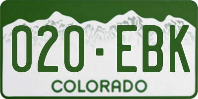 CO license plate 020EBK