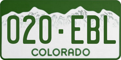 CO license plate 020EBL