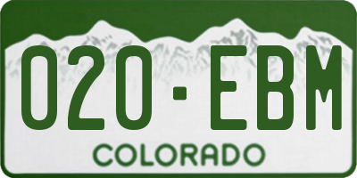 CO license plate 020EBM