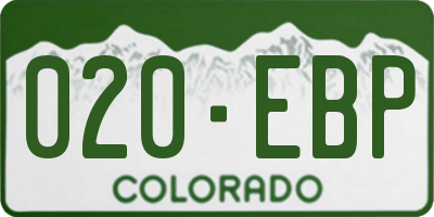 CO license plate 020EBP