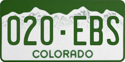 CO license plate 020EBS