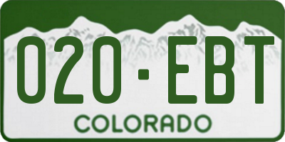 CO license plate 020EBT