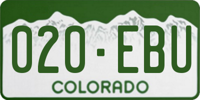 CO license plate 020EBU