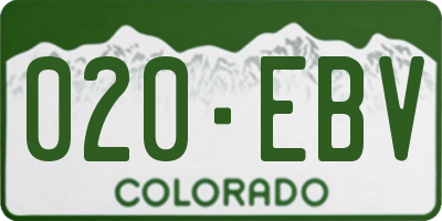 CO license plate 020EBV