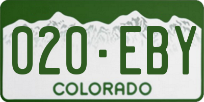 CO license plate 020EBY