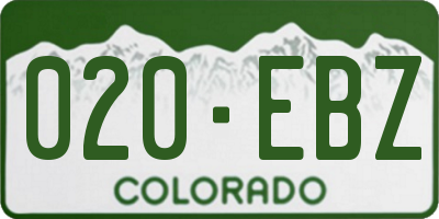 CO license plate 020EBZ