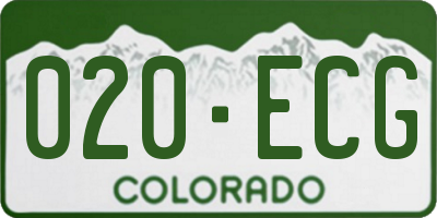 CO license plate 020ECG