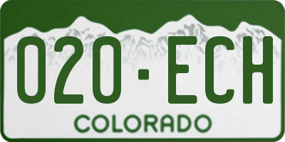 CO license plate 020ECH