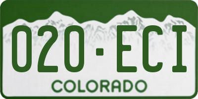 CO license plate 020ECI