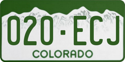 CO license plate 020ECJ