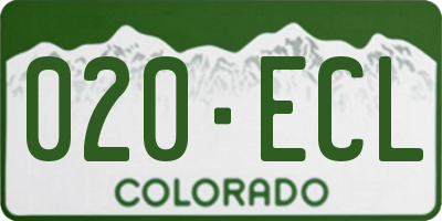 CO license plate 020ECL