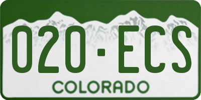 CO license plate 020ECS