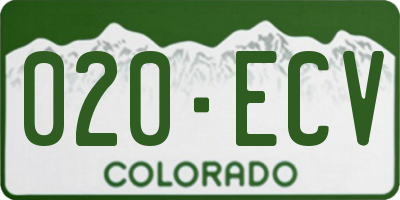 CO license plate 020ECV