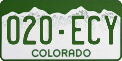 CO license plate 020ECY