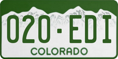 CO license plate 020EDI