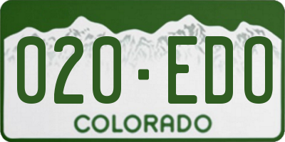 CO license plate 020EDO