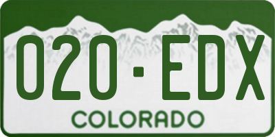CO license plate 020EDX