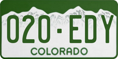 CO license plate 020EDY
