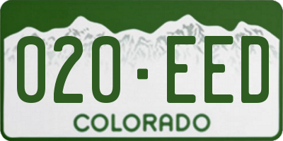 CO license plate 020EED