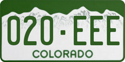 CO license plate 020EEE