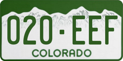 CO license plate 020EEF