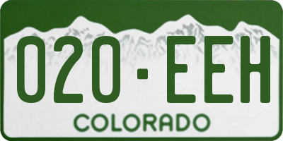 CO license plate 020EEH