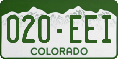 CO license plate 020EEI