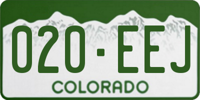 CO license plate 020EEJ