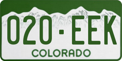 CO license plate 020EEK