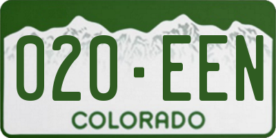 CO license plate 020EEN