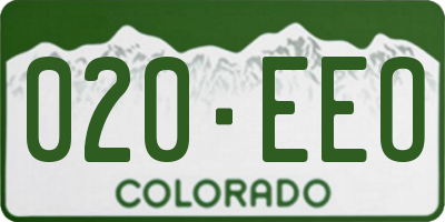 CO license plate 020EEO