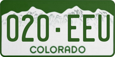 CO license plate 020EEU