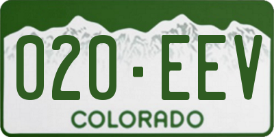 CO license plate 020EEV