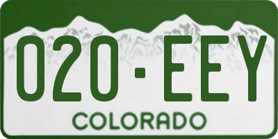 CO license plate 020EEY
