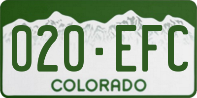 CO license plate 020EFC