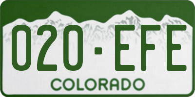 CO license plate 020EFE