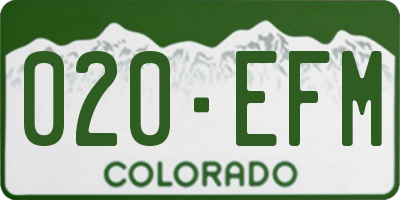CO license plate 020EFM