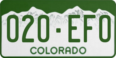 CO license plate 020EFO