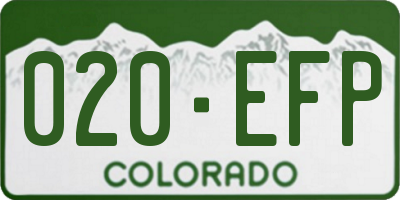 CO license plate 020EFP