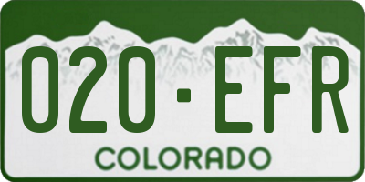 CO license plate 020EFR