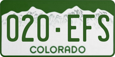 CO license plate 020EFS