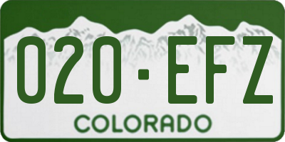 CO license plate 020EFZ