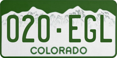 CO license plate 020EGL