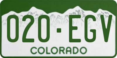 CO license plate 020EGV