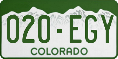 CO license plate 020EGY