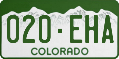 CO license plate 020EHA