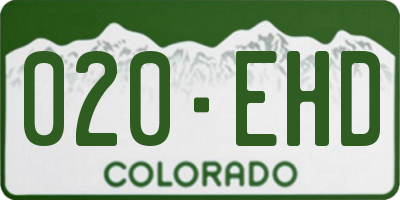 CO license plate 020EHD