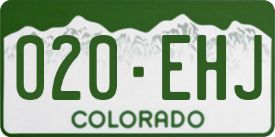 CO license plate 020EHJ